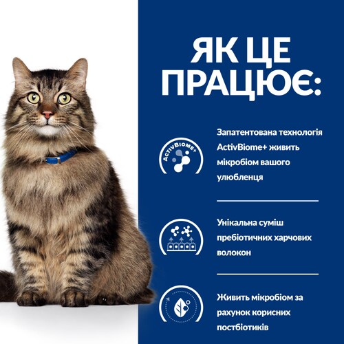 Сухий корм для котів Gastrointestinal Biome нормалізація травлення та здорове випороження, з куркою Як це працює?