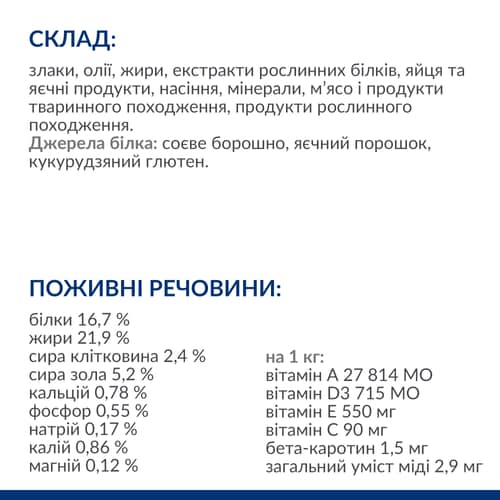 Сухий корм для собак l/d Liver Care підтримання функції печінки Склад