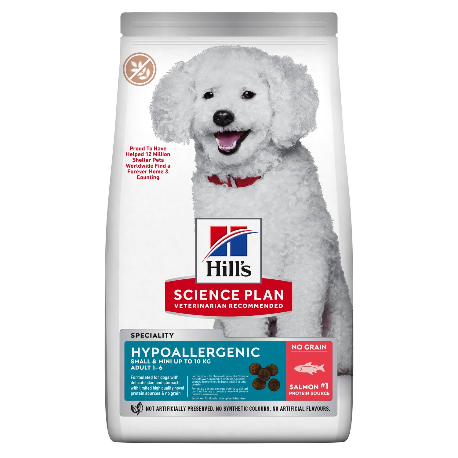 Сухий корм Hypoallergenic для дорослих собак малих порід (до 10 кг), гіпоалергійний беззерновий, з лососем Зображення пакування